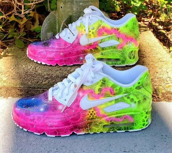 Custom Nike Air Max 90 Neon Sneakers Gift for Her Gift for - Etsy
