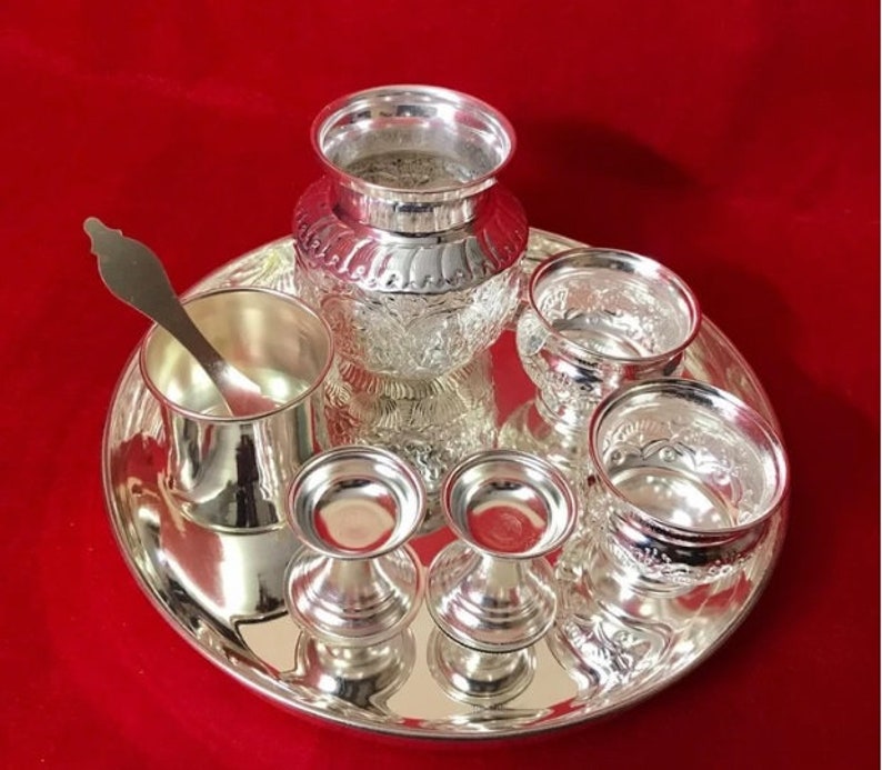 German silver Pooja Set Etsy