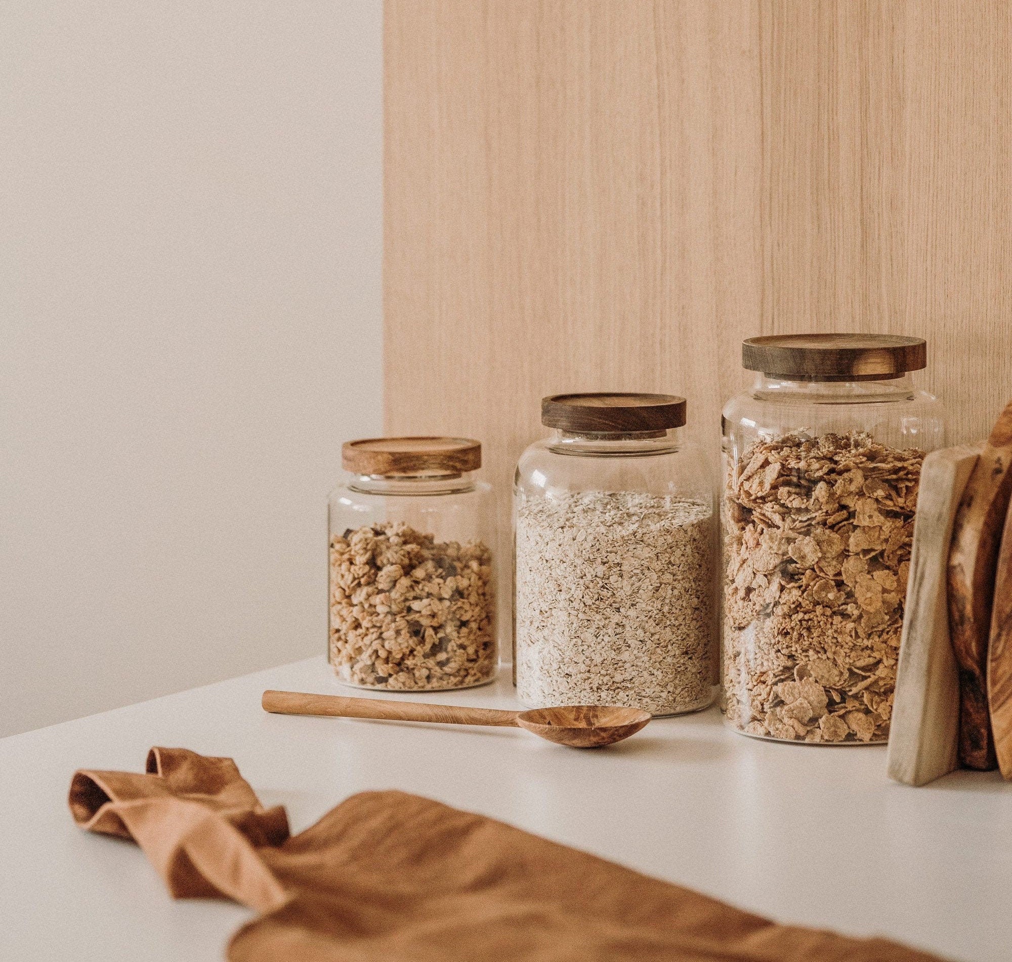 Jars & Containers glass jar with wooden top spice jars Eco glass jars