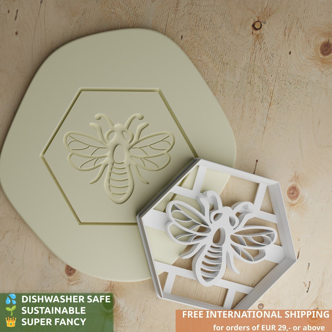 Realistic Bee Cookie Cutter and Stamp Honey Biscuit Embosser Etsy