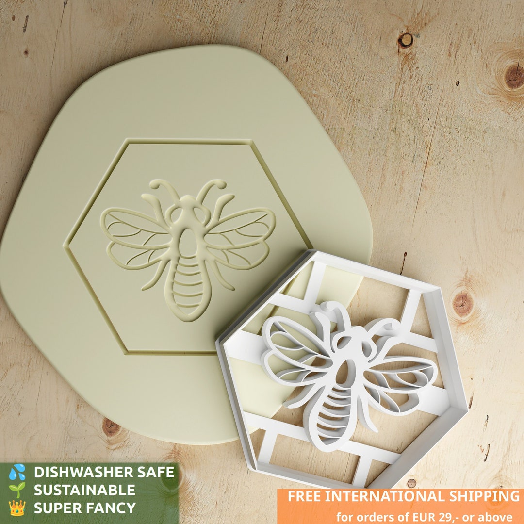 Realistic Bee Cookie Cutter and Stamp Honey Biscuit Embosser Etsy