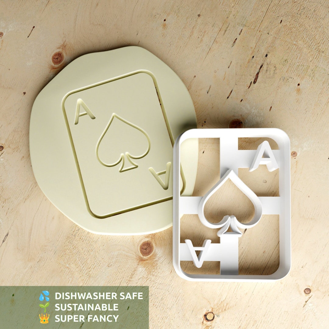 Ace of Spades Cookie Cutter and Stamp Poker Card Game Etsy
