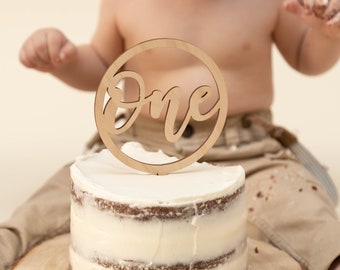 First Birthday Wooden Cake Topper | Baby 1st Birthday Party |  Smash Cake Topper