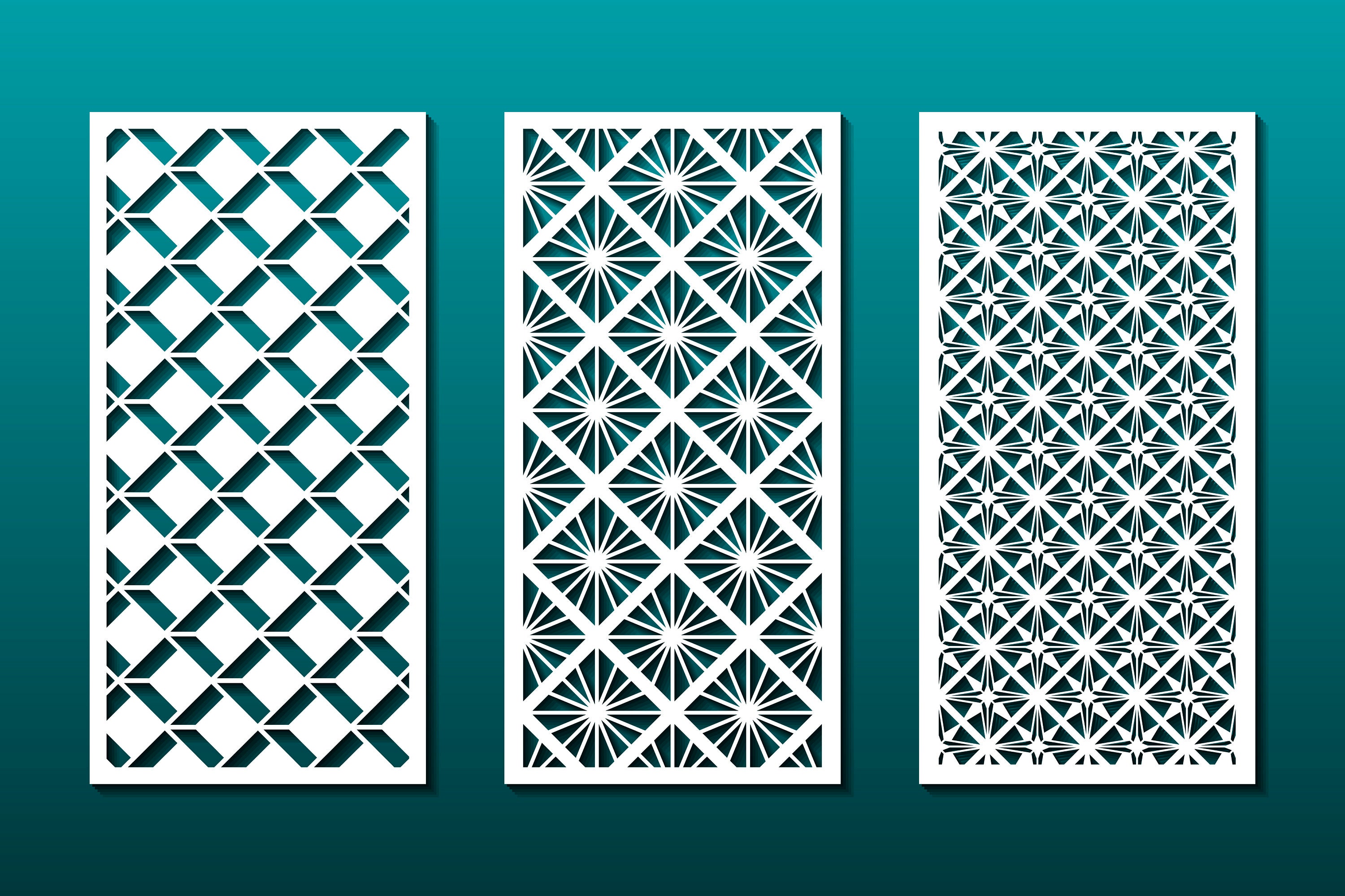 10 Laser Cutting Templates with modern geometric pattern Etsy