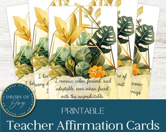 Teacher Affirmation Cards | Inspirational Card Deck (Digital Download)