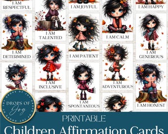 Kids Affirmation Cards | 32 Positive Daily Notes (Digital Download)