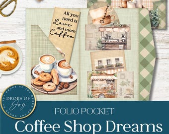 Coffee Shop Junk Journal Kit – Dessert Ephemera, Cafe Folio (Digital Download)