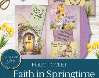 Faith Junk Journal Folio Kit – Spring Floral Ephemera (Digital Download)