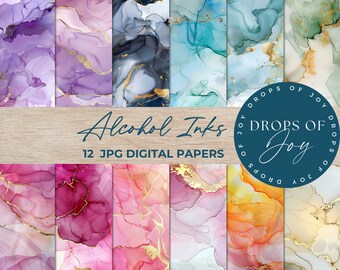 Papel digital con tinta de alcohol: diseños florales sin costuras para álbumes de recortes (descarga digital)