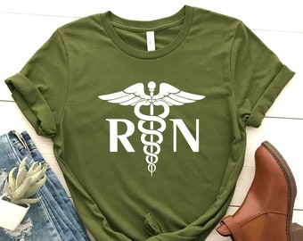 RN Registered Nurse T-Shirt - Caduceus Graphic Tee