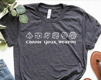 Dungeons and Dragons-shirt met dobbelstenen, rollenspel, geekcadeau