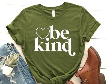 Be Kind-shirt, retro T-shirt, uniseks Bella Canvas