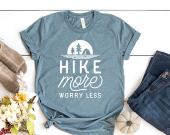 Hiking Shirt, Hike More Worry Less shirt, adventure camping shirt, outdoors, wanderlust shirt, arrows, Backpacking shirt, Nature shirt