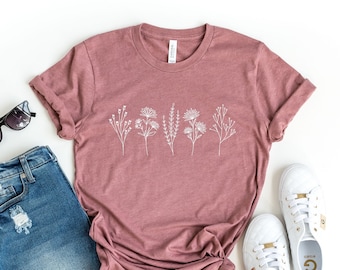 Wildblumen T-Shirt - Botanische Naturliebhaber T-Shirt