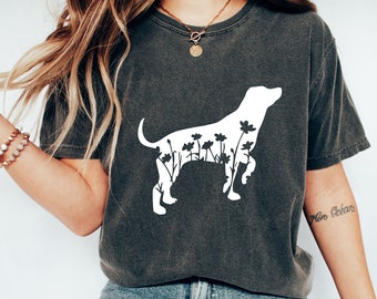 Personalized Dog Mom Shirt, Floral Silhouette, Bella Canvas Tee