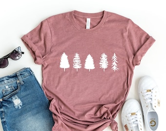 Camiseta con gráfico de pino - Camiseta de senderismo de montaña