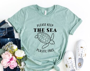 Save the Ocean Turtle Shirt, Environmentalism Tee