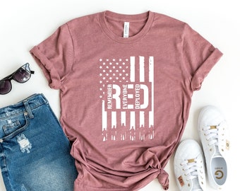 Camiseta "Remember Everyone Deployed", camiseta de veterano con bandera estadounidense
