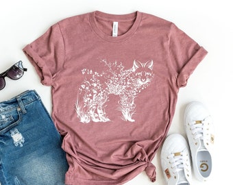 Floral Fox T-Shirt - Women's Mandala Animal Tee