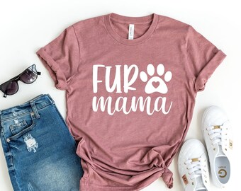 Maglietta Fur Mama - Regalo per mamma di cane, nomi personalizzati per animali domestici