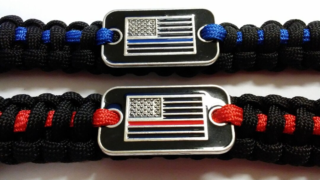 Thin Blue & Red Line Paracord Wristbands Etsy