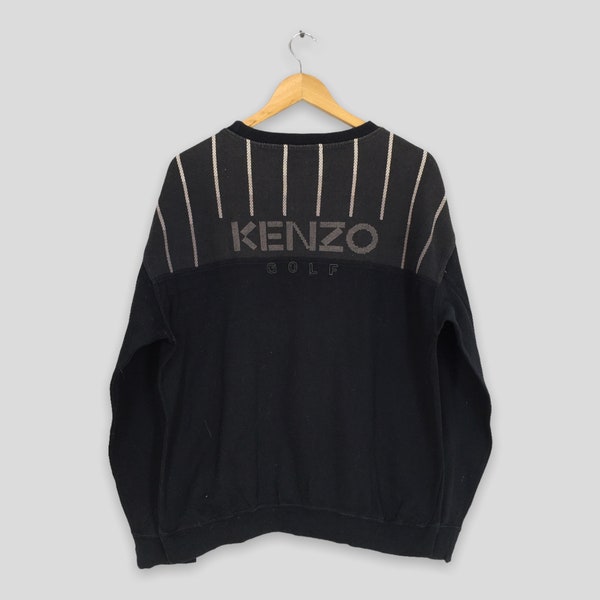 Vintage Kenzo Golf Black Sweatshirt Medium Kenzo Japan Streetwear Crewneck Kenzo Paris Designer Pullover Kenzo Sweater Size M