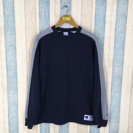 Champion Products Sweater Unisex Large Blue Vintag