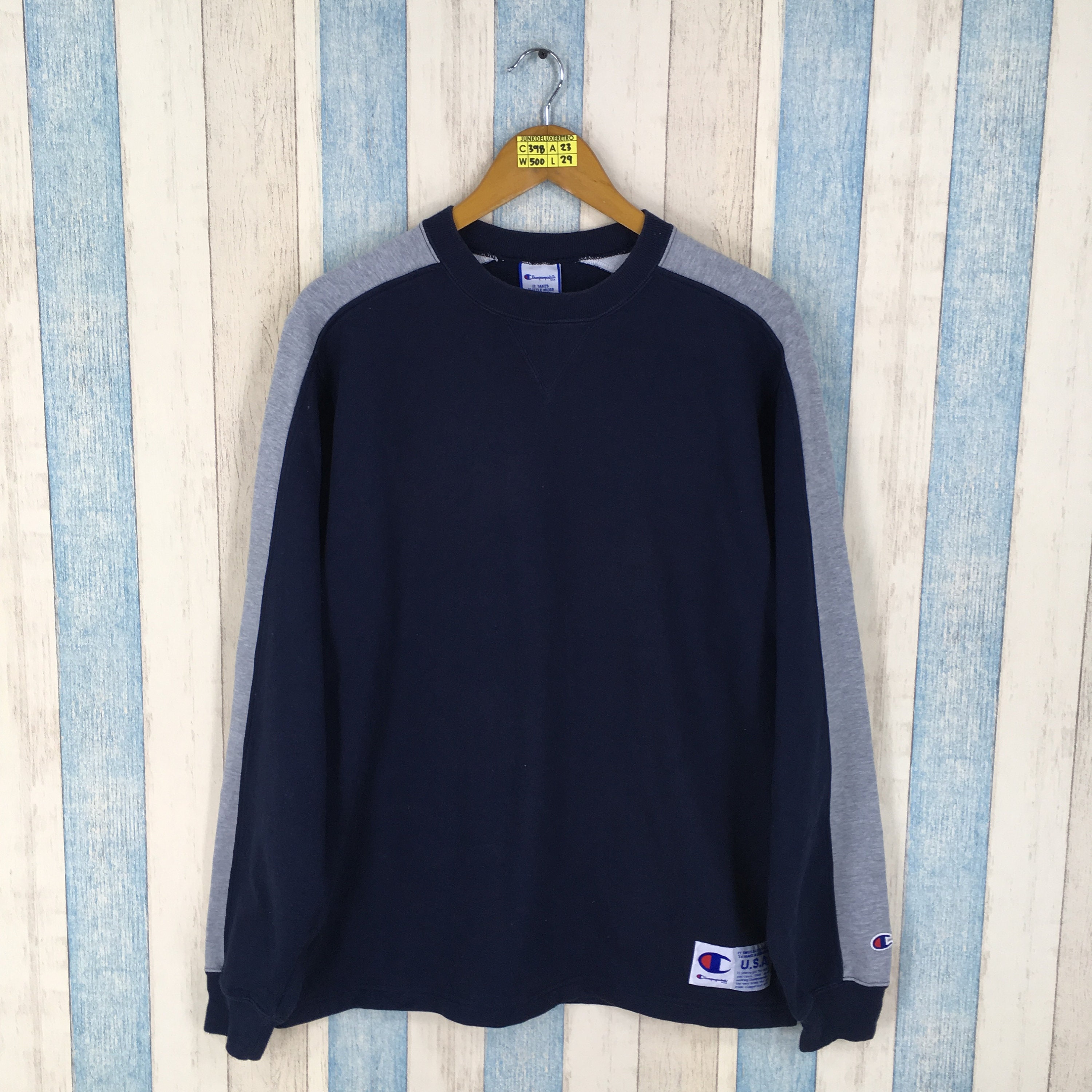 Champion Products Sweater Unisex Large Blue Vintage Sportswear | Etsy