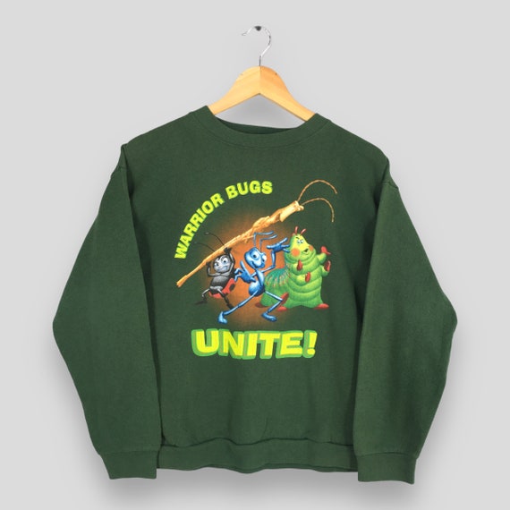 Vintage 1998 A Bug's Life Green Sweatshirt Small … - image 1