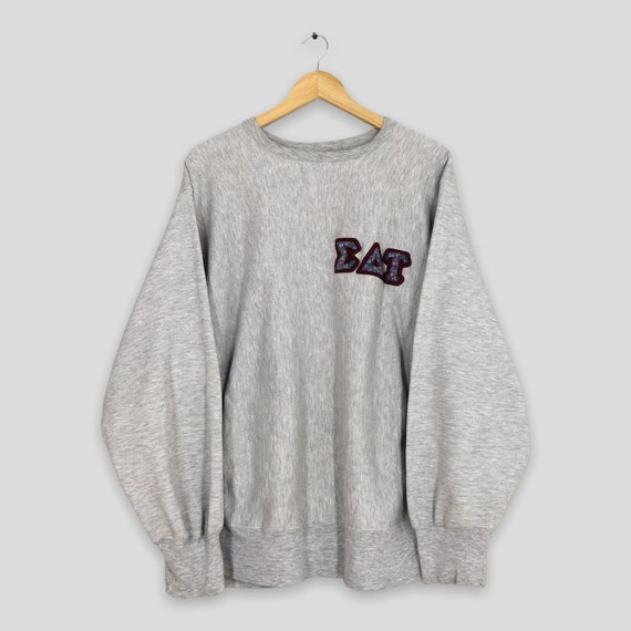 Vintage 80s Champion Reverse Weave ΣΔΤ Sweatshirt… - image 1
