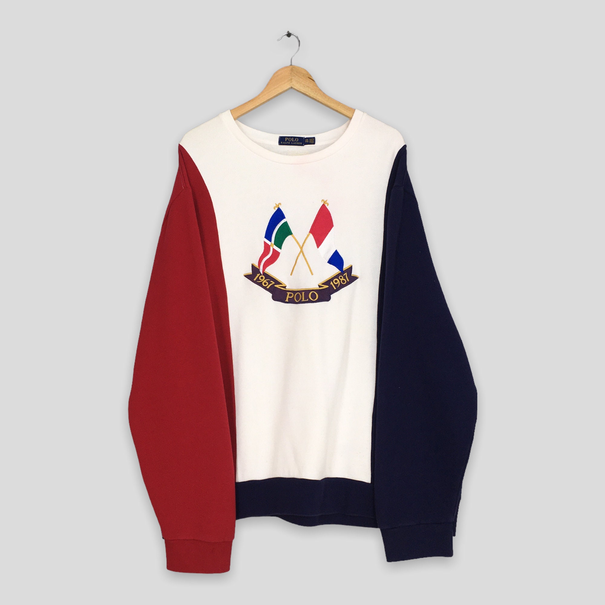 Vintage Polo Ralph Lauren Cross Flags Sweatshirt Xxlarge Y2K - Etsy