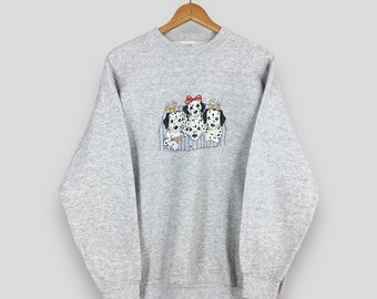 Vintage 90's 101 Dalmatians Dog Cartoon Sweatshirt Large 101 Dalmatians 1996 American Movies Disney Ray Summers Crewneck Dog Sweater Size L