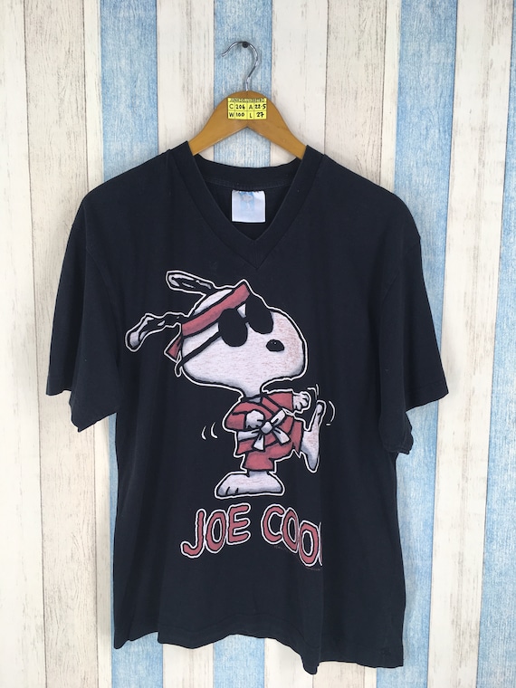 Snoopy Joe Cool Tshirt Peanuts Medium Black Vintag