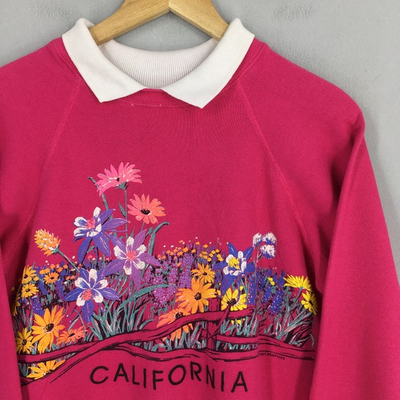 Vintage 90s California Floral Aesthetic Sweatshir… - image 2