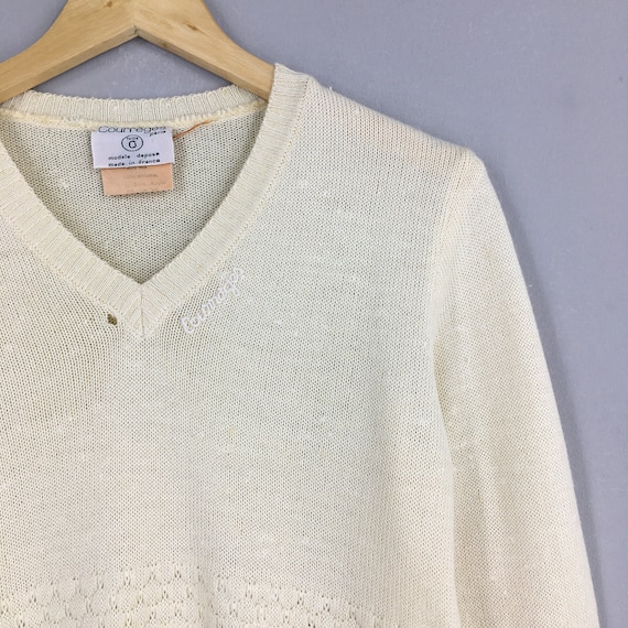 Vintage 70s Courreges Paris Wool Sweater XSmall C… - image 2