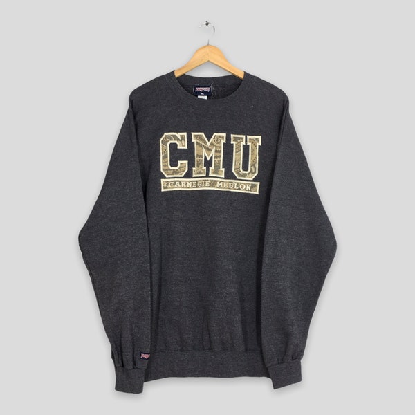 Vintage Carnegie Mellon University CMU Sweatshirt XLarge Cmu Carnegie Mellon Embroidered Crewneck Cmu Jansport Usa Gray Sweater Size XL