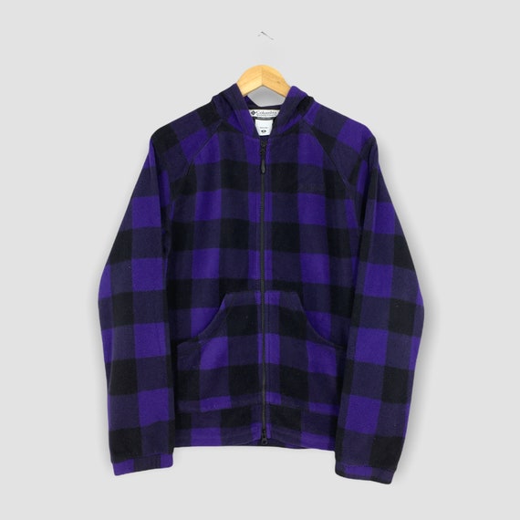 Columbia Sportswear Checkered Fleece Zipper Sweater Medium