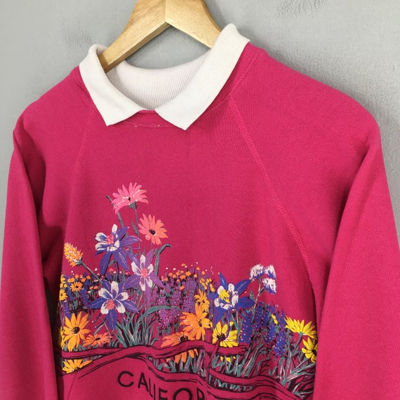 Vintage 90s California Floral Aesthetic Sweatshir… - image 3