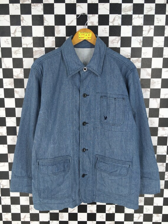 Vintage Denim Jeans Jacket Large Frenchwork Labour