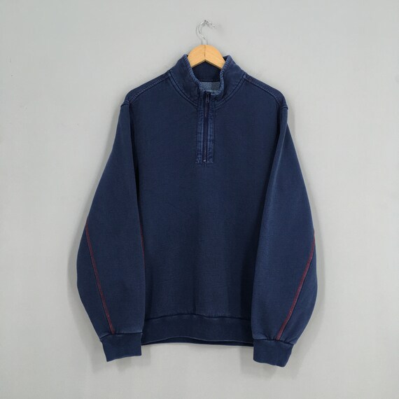 Orvis Sweatshirt Medium Blue Vintage 1990's Orvis Pullover Half Zipper Sweater Size M
