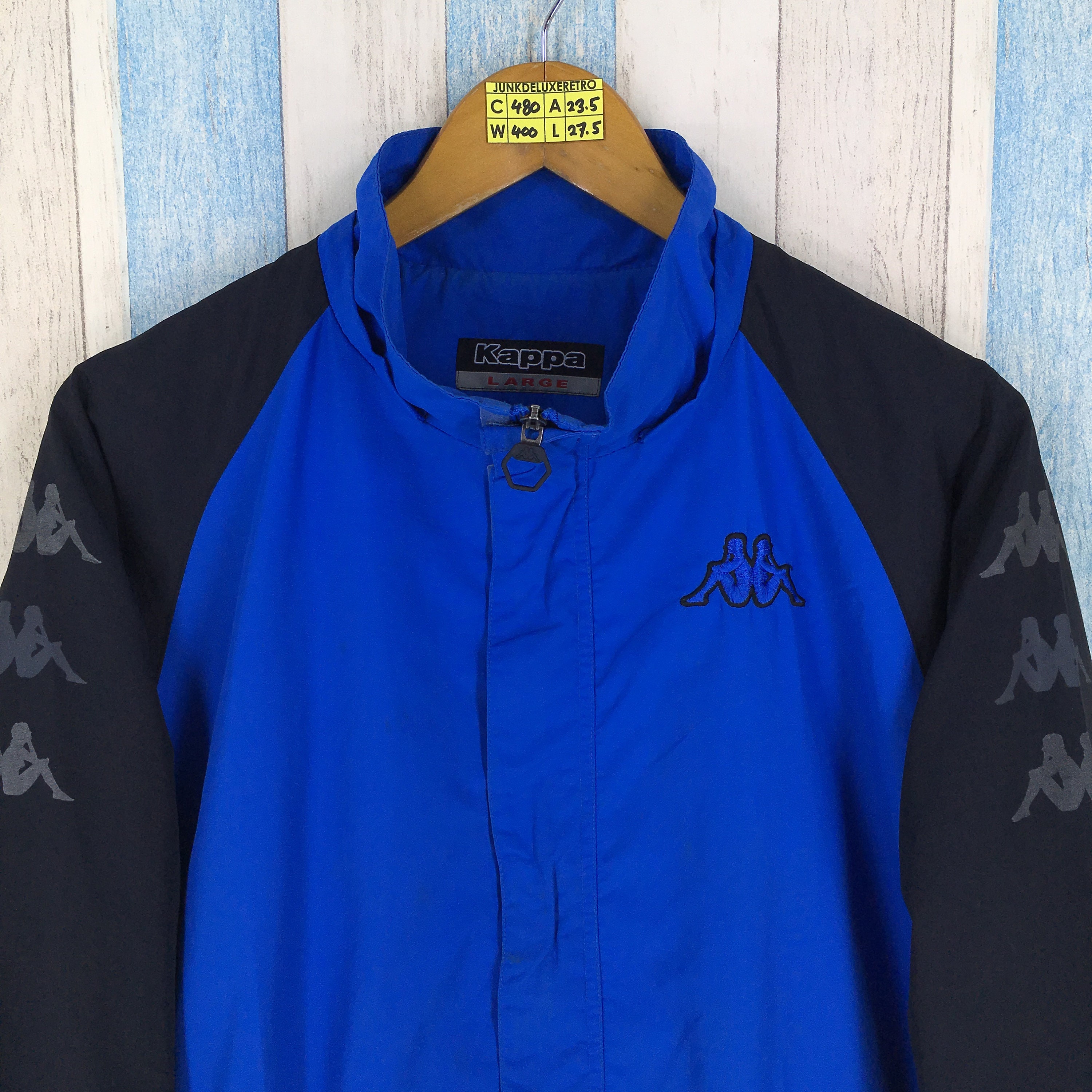 Kappa Jacket Windbreaker Men Large Blue Vintage 90's Kappa Etsy