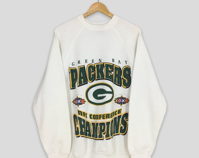 Grand col rond homme vintage Green Bay Packers Conference Champs vert