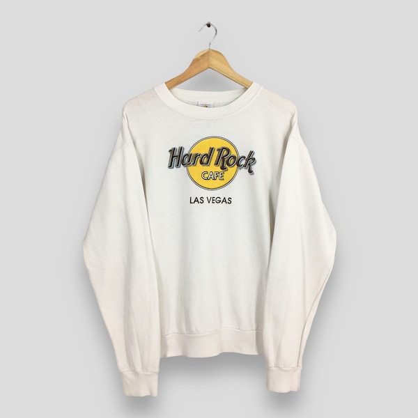 Vintage Hard Rock Cafe Las Vegas White Sweatshirt Medium Save The Planet Hard Rock Cafe Sweater Hard Rock Las Vegas Souvenir Pullover Size M