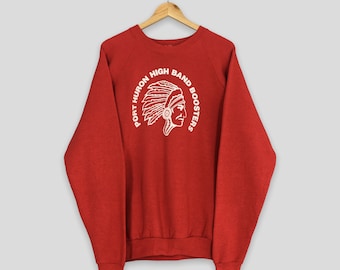 Vintage Port Huron High Band Booster Sweatshirt XLarge 90s PHHS Big Red Band Boosters Crewneck Port Huron High School Red Sweater Size XL