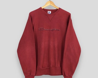 Vintage Champion Sports Rotes Sweatshirt Großes 1990er Champion Spell Out Pullover Champion Sportswear Crewneck Champion Usa Pullover Größe L