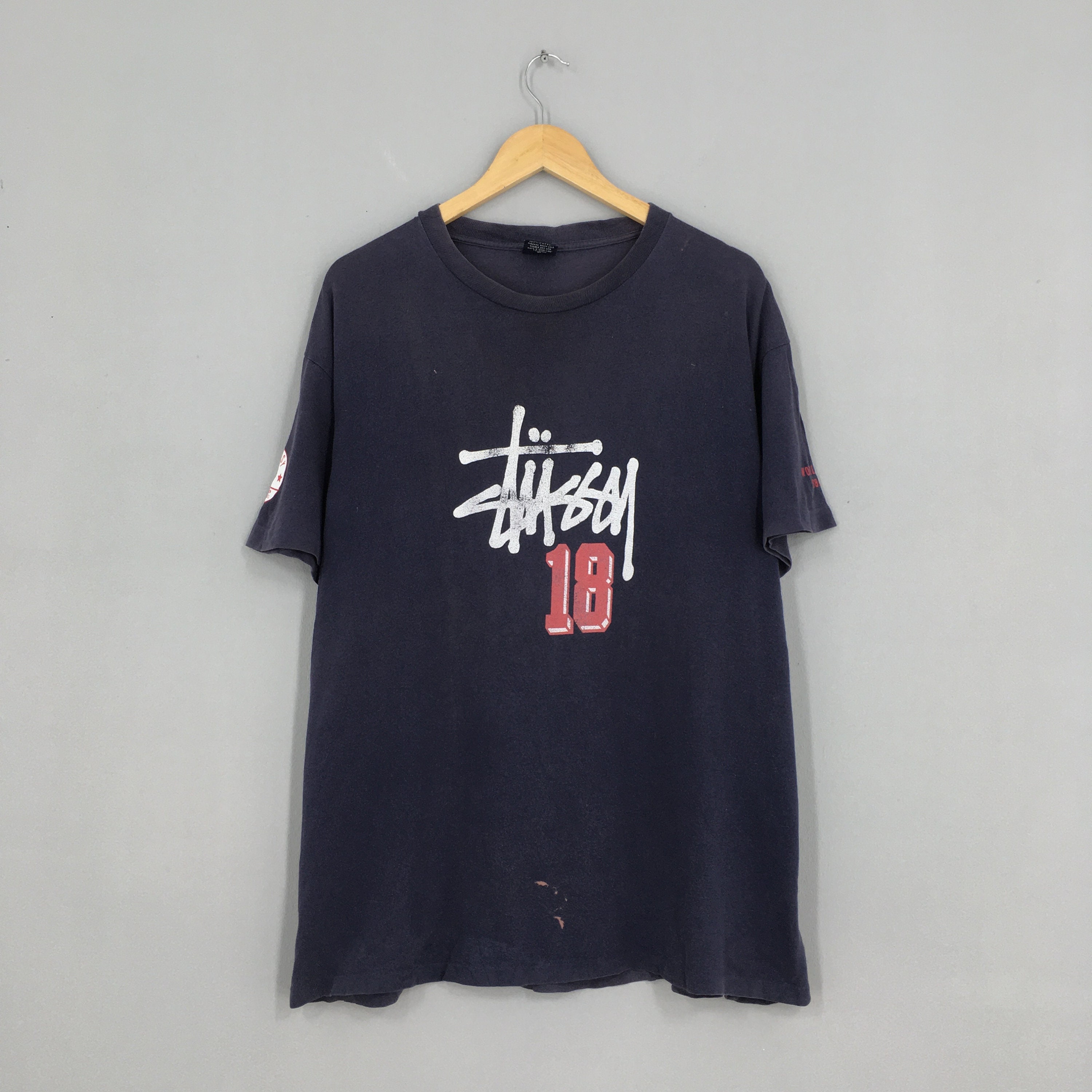 Vintage 1990's Stussy 18 Usa Tshirt Large Blue Stussy Big - Etsy