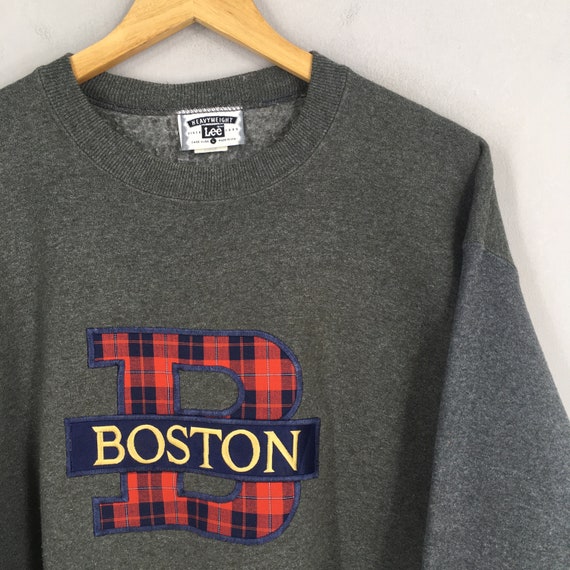 Vintage 90s Boston State Gray Sweatshirt Large Bo… - image 2