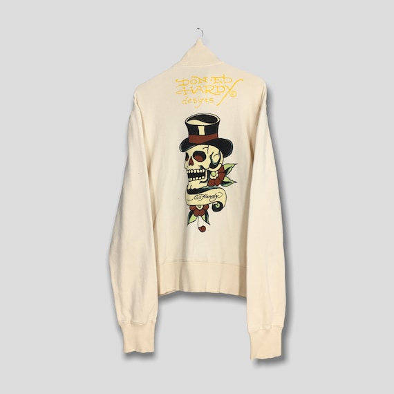 Vintage Don Ed Hardy Tatoo Sweatshirt Xlarge Ed Hardy Designs Tatoo Style  Bones Skull Zipper Sweater Size XL -  Canada