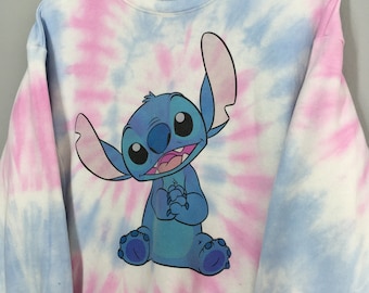 Vintage Y2K Lilo Stitch Cropped Tie-dye Sweatshirt Medium Vintage Lilo &  Stitch Ladies Sweater Walt Disney Pullover Lilo Crop Top Sweater M