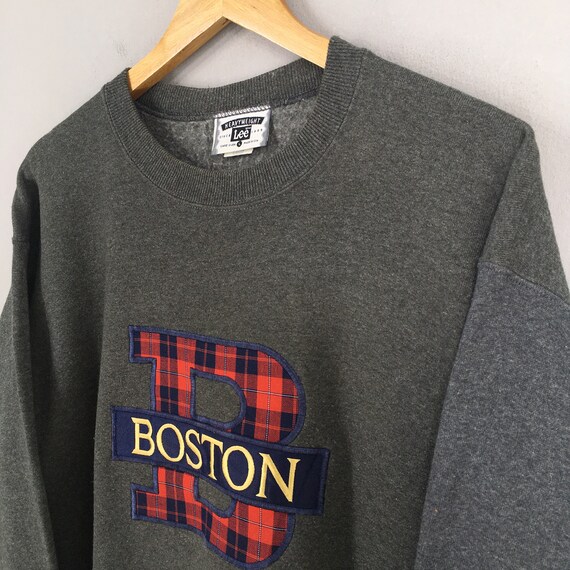 Vintage 90s Boston State Gray Sweatshirt Large Bo… - image 3